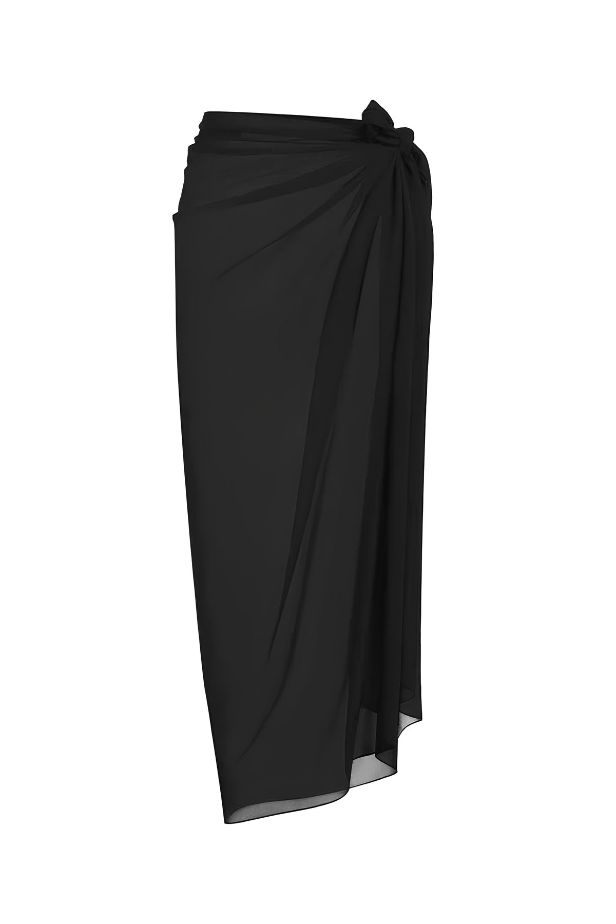 Chiffon Elegance Maxi Pareo - Black