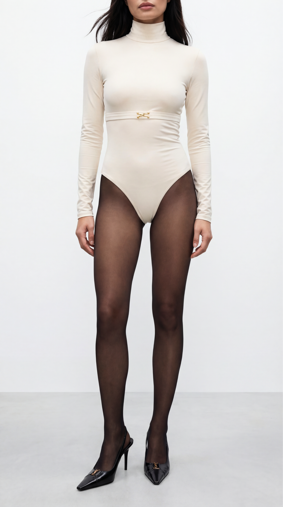Ciar Belt Detail Ecru Bodysuit