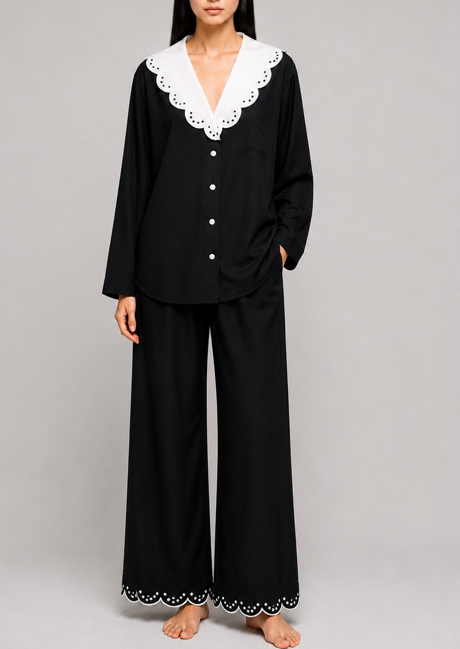Charlotte Scalloped Pajama Set
