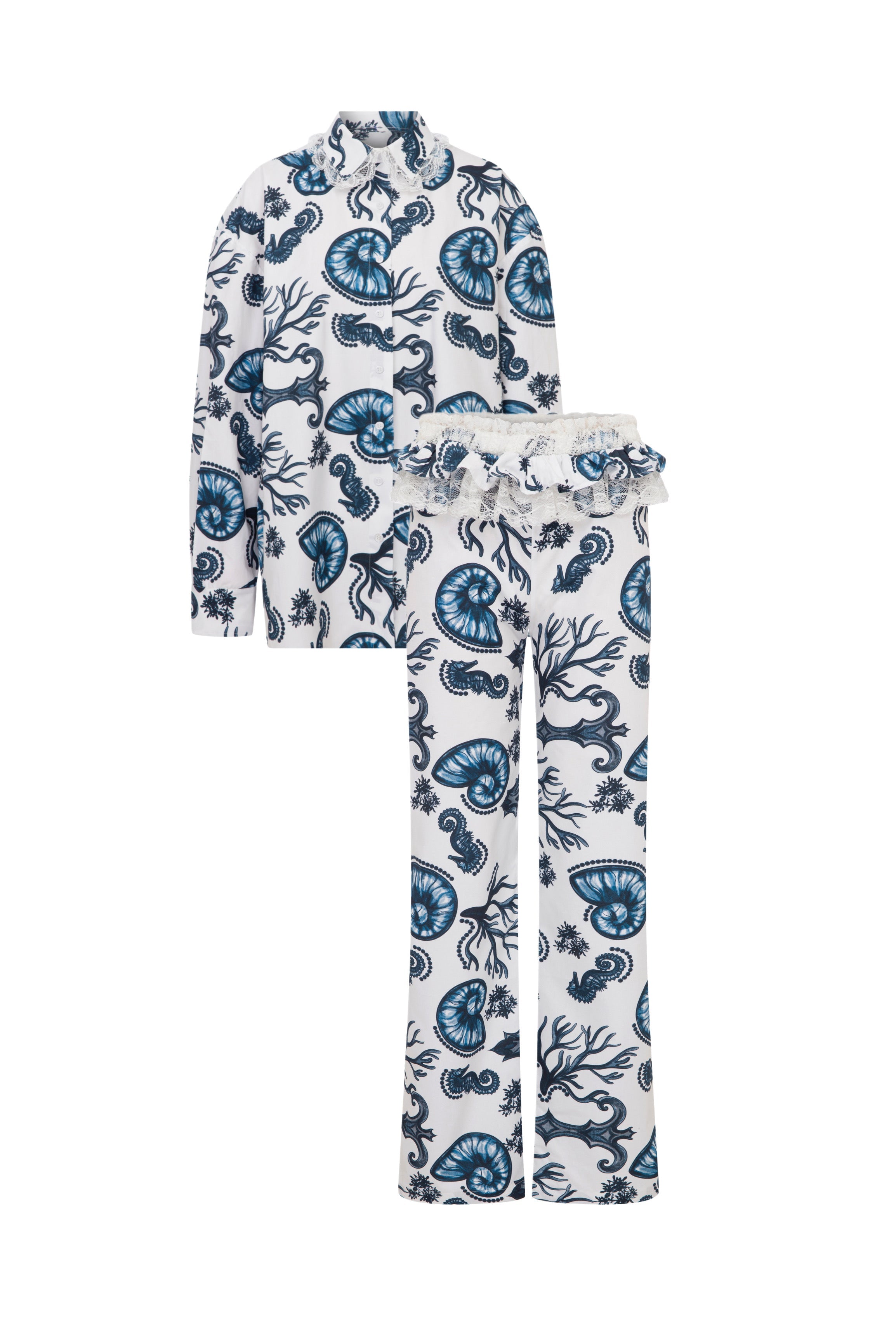 Marianne Patterned Voile Pajama Set