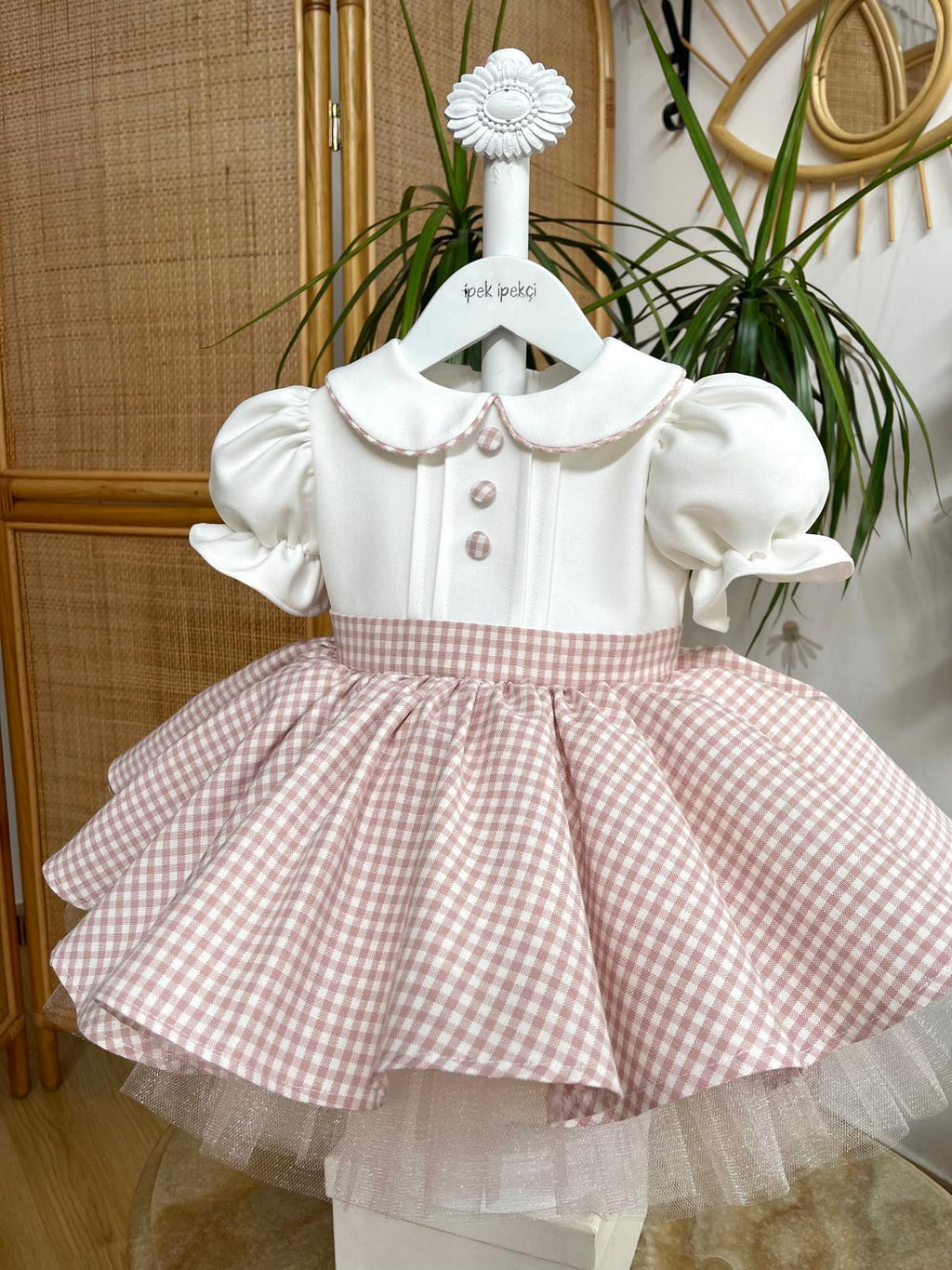 Pink Gingham Girls Birthday & Special Occasion Dress
