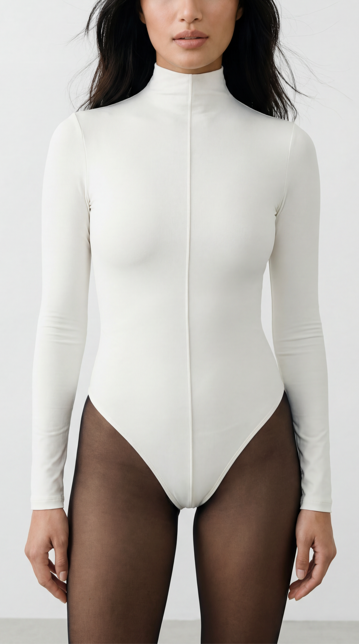 Nensi High-Standing Ecru Bodysuit