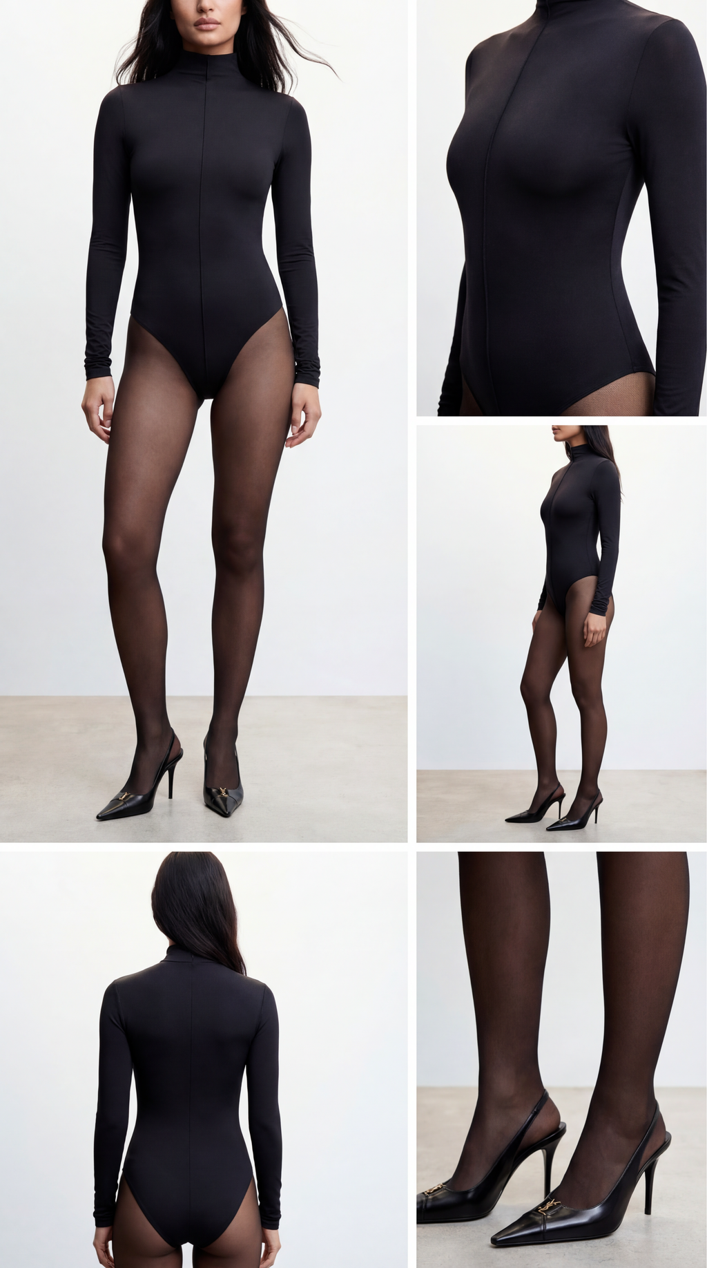 Nensi Throat Black Bodysuit