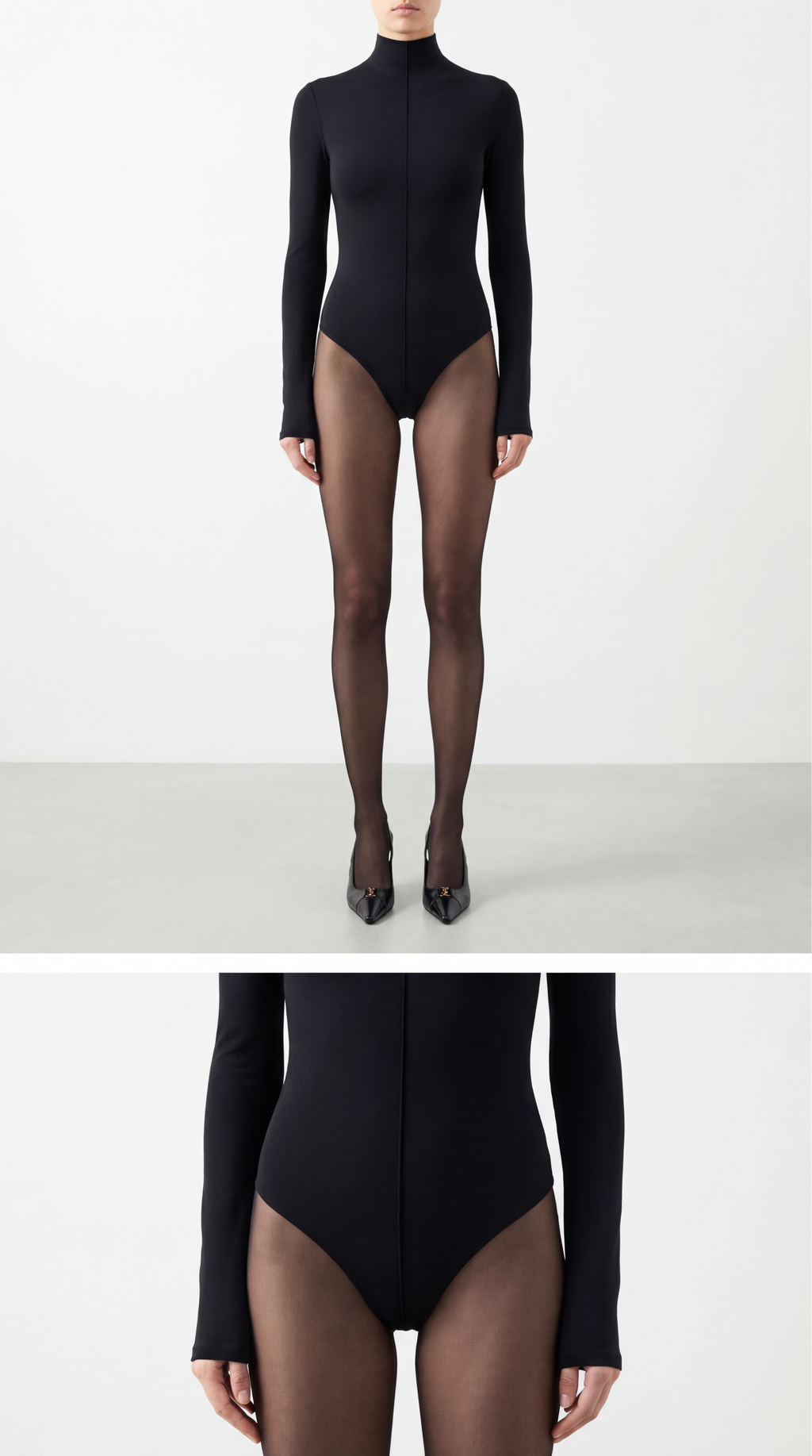 Nensi Throat Black Bodysuit