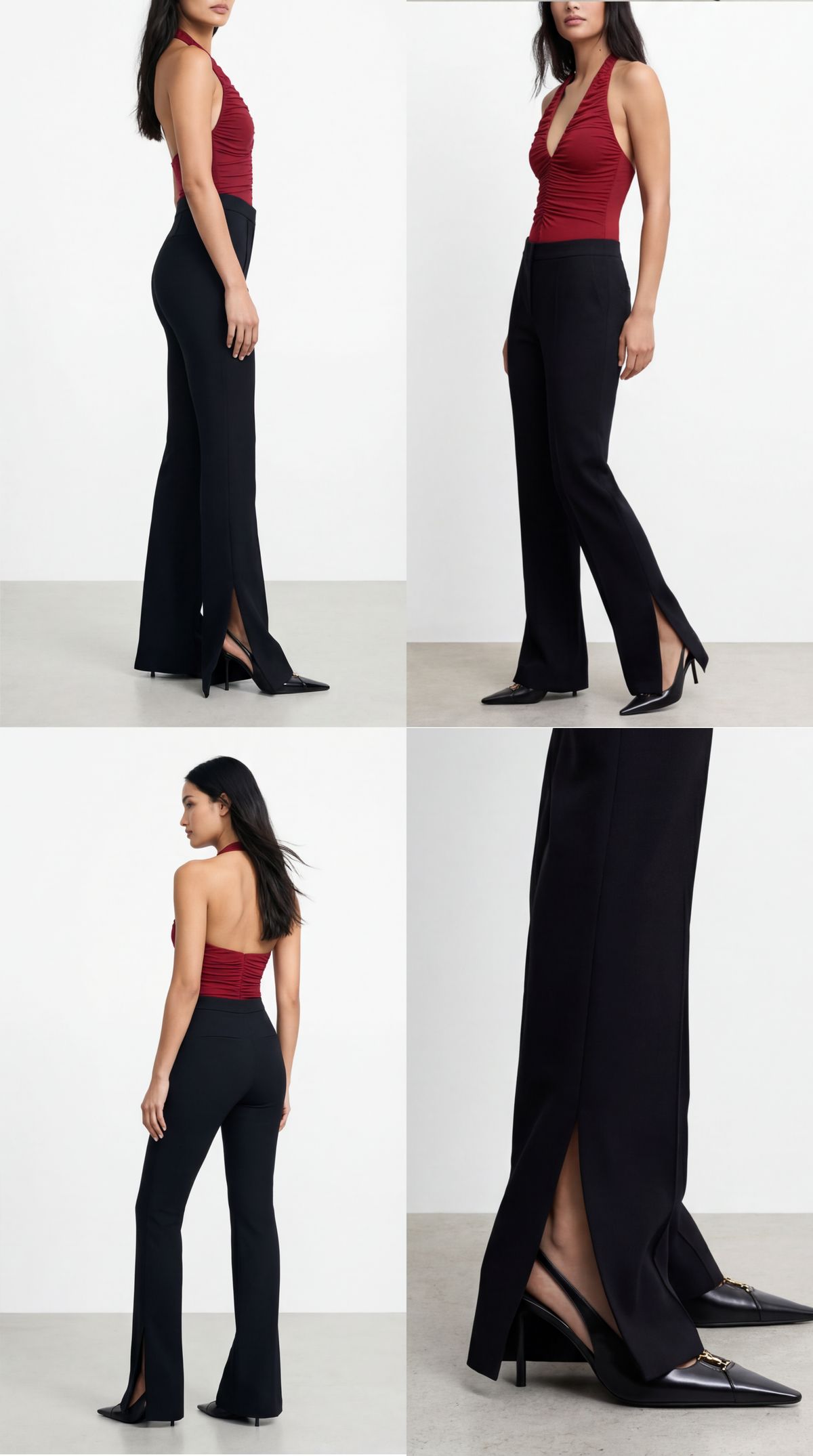 Plan Rise Waist Black Pants