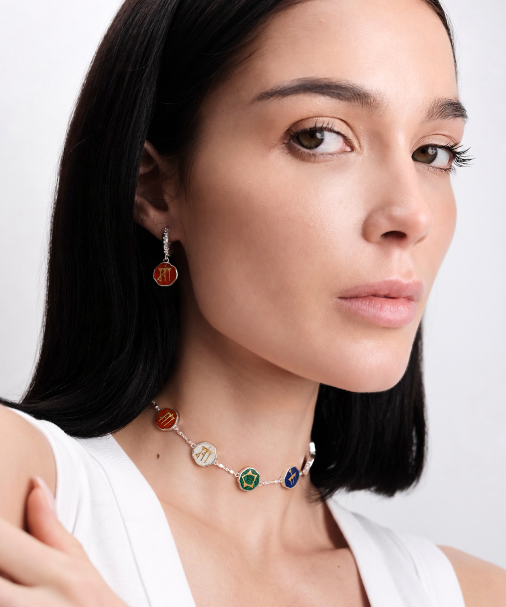 Sumerian Coral Love Earrings - 2
