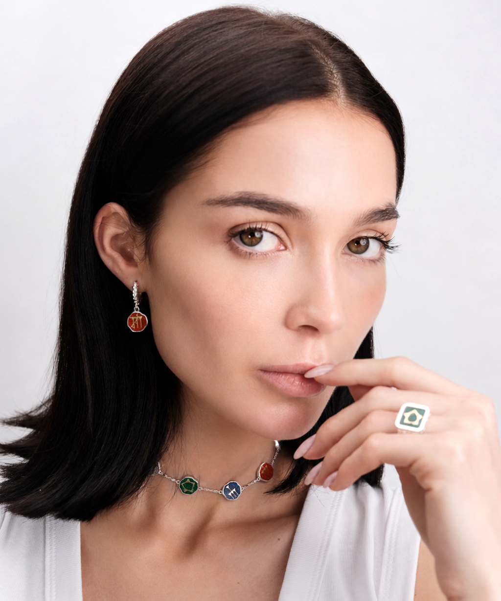 Sumerian Coral Love Earrings - 3