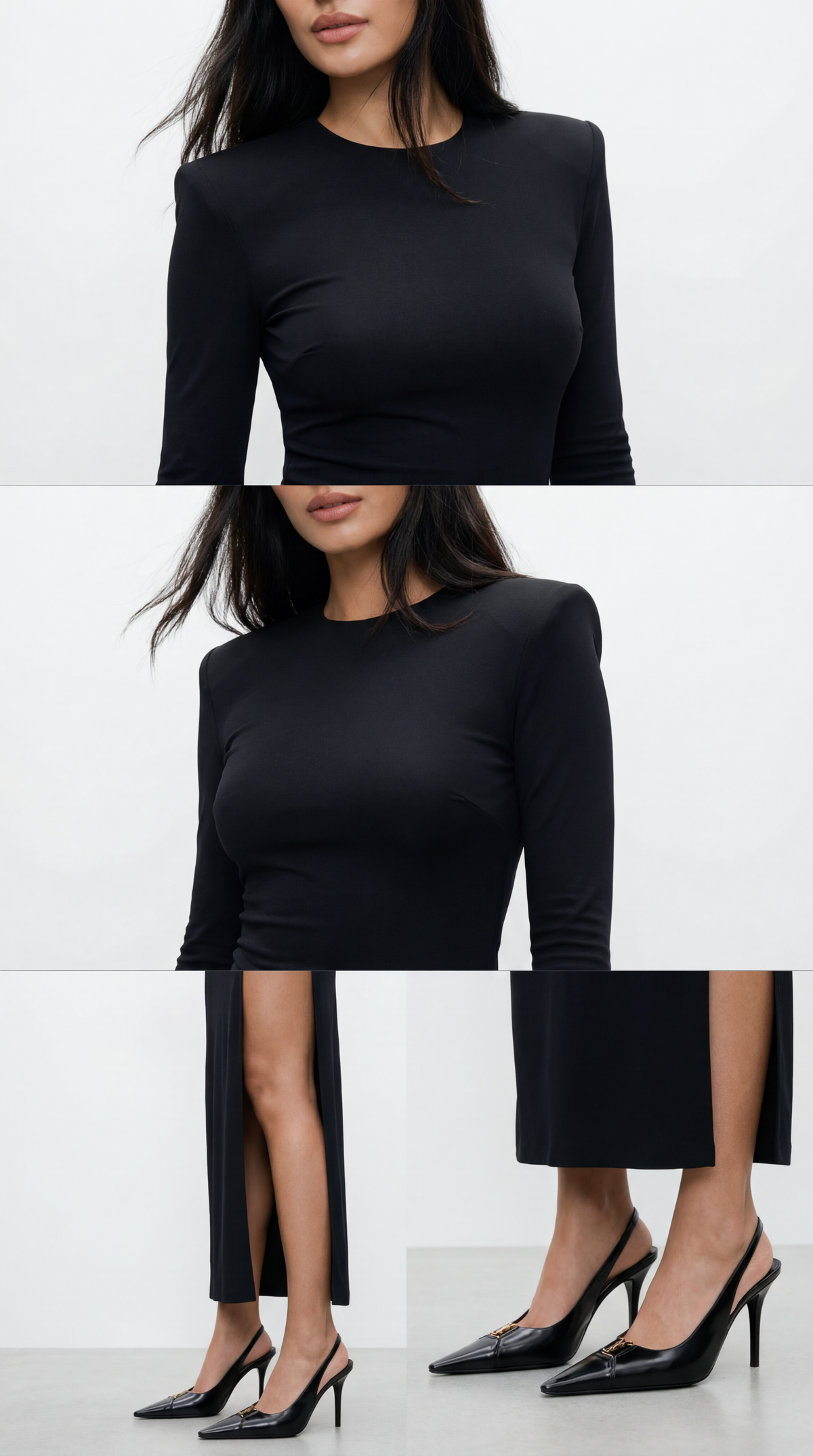 Irene Black Slipped Dress
