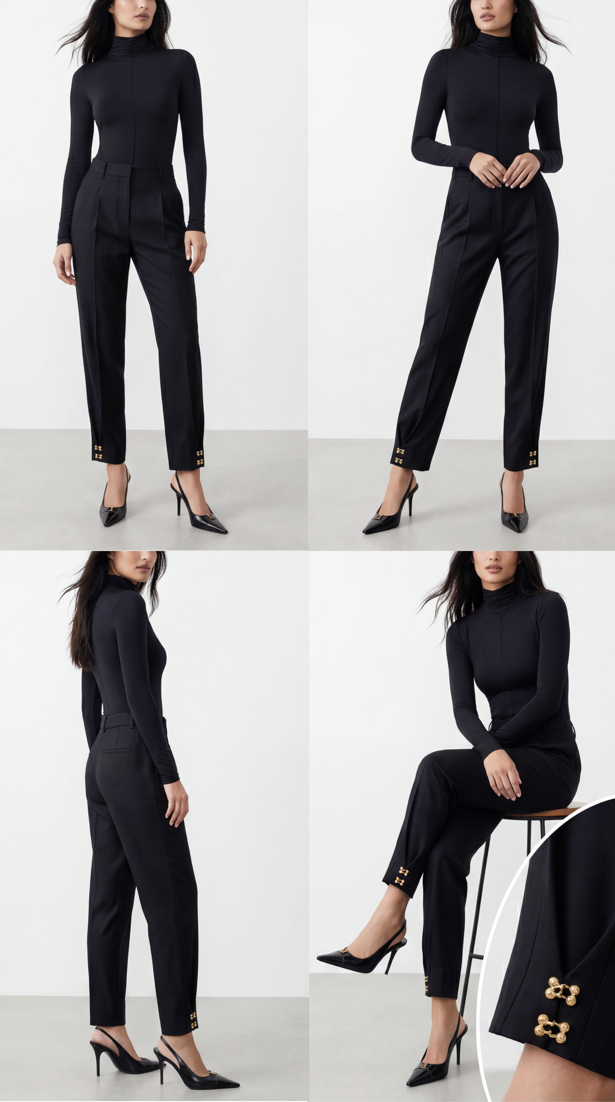 Elfi Wool Hook-and-Eye Detail Trousers