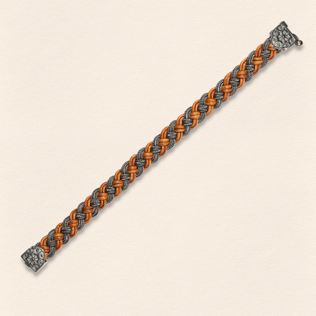 Brown Leather Braided Bracelet - 3