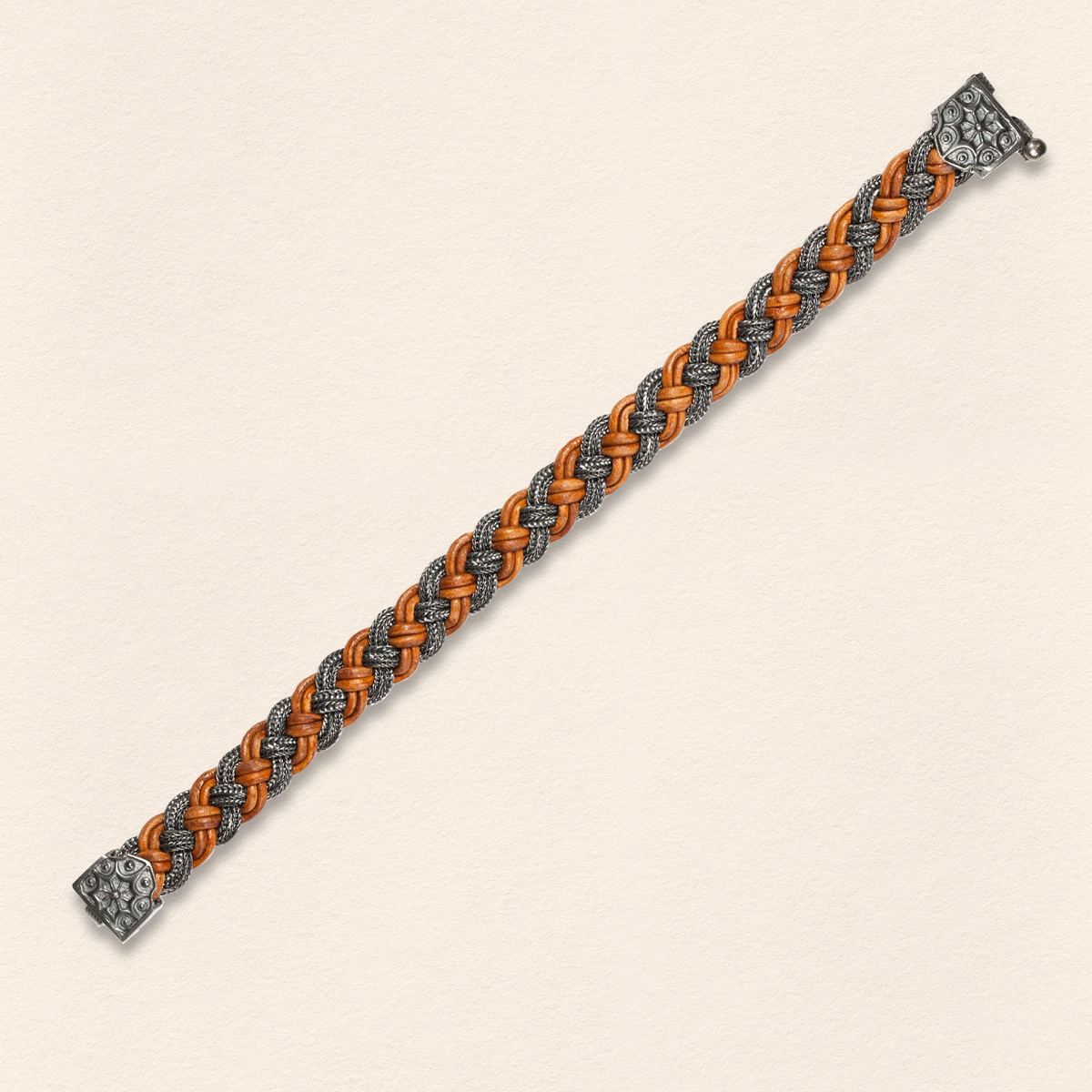 Brown Leather Braided Bracelet - 3