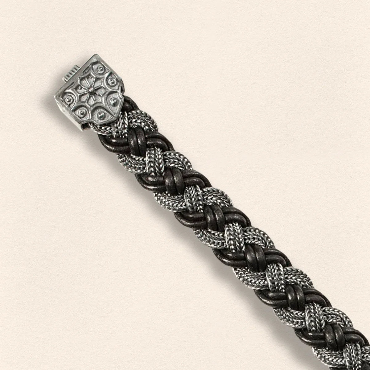 Black Leather Braided Bracelet