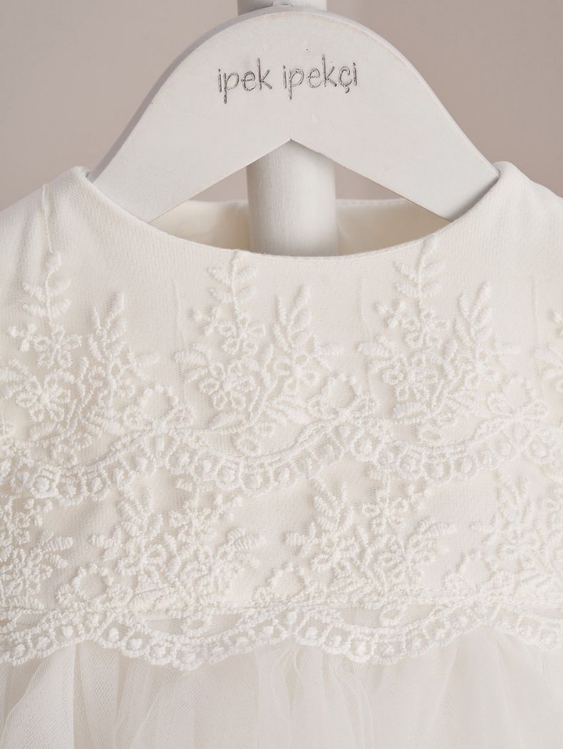 White Scalloped Ceremony Dress