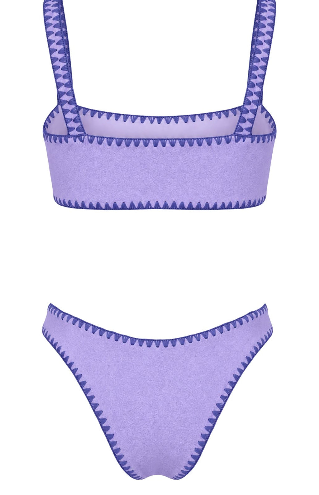 Meghan Hand-Embroidered Towel Bikini In Lilac