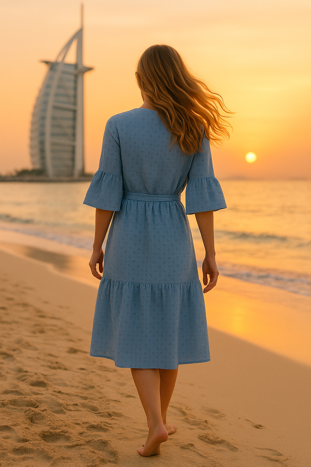 Designer Summer Blue Beach Dress
