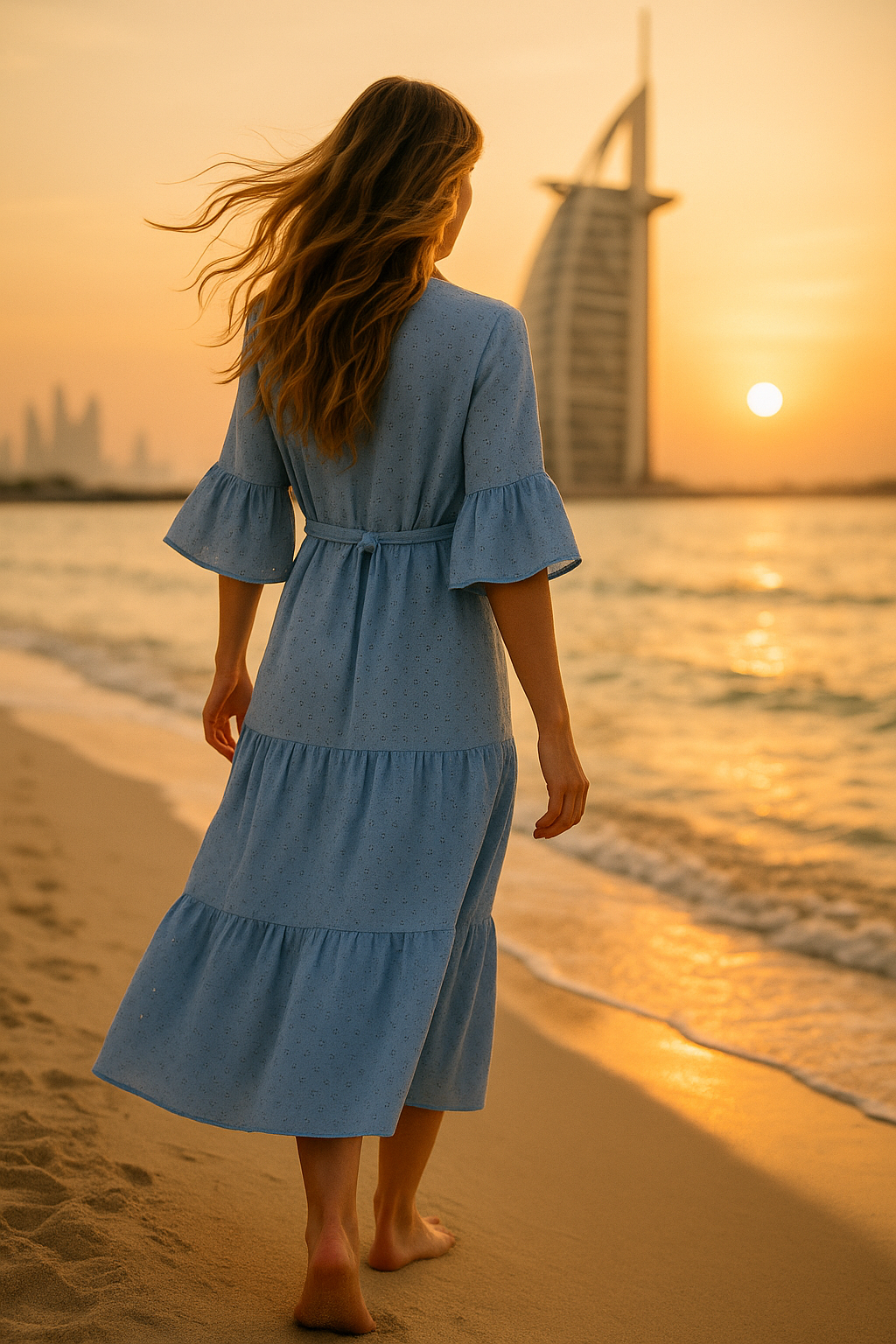 Designer Summer Blue Beach Dress