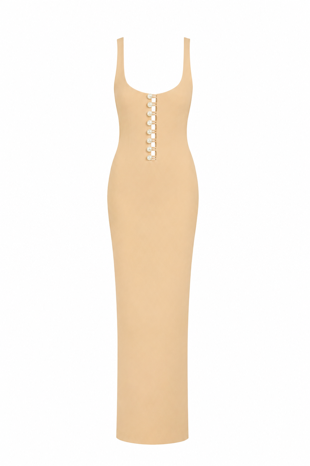 Faux-Pearl Button Embellished Dress - Butter Yellow