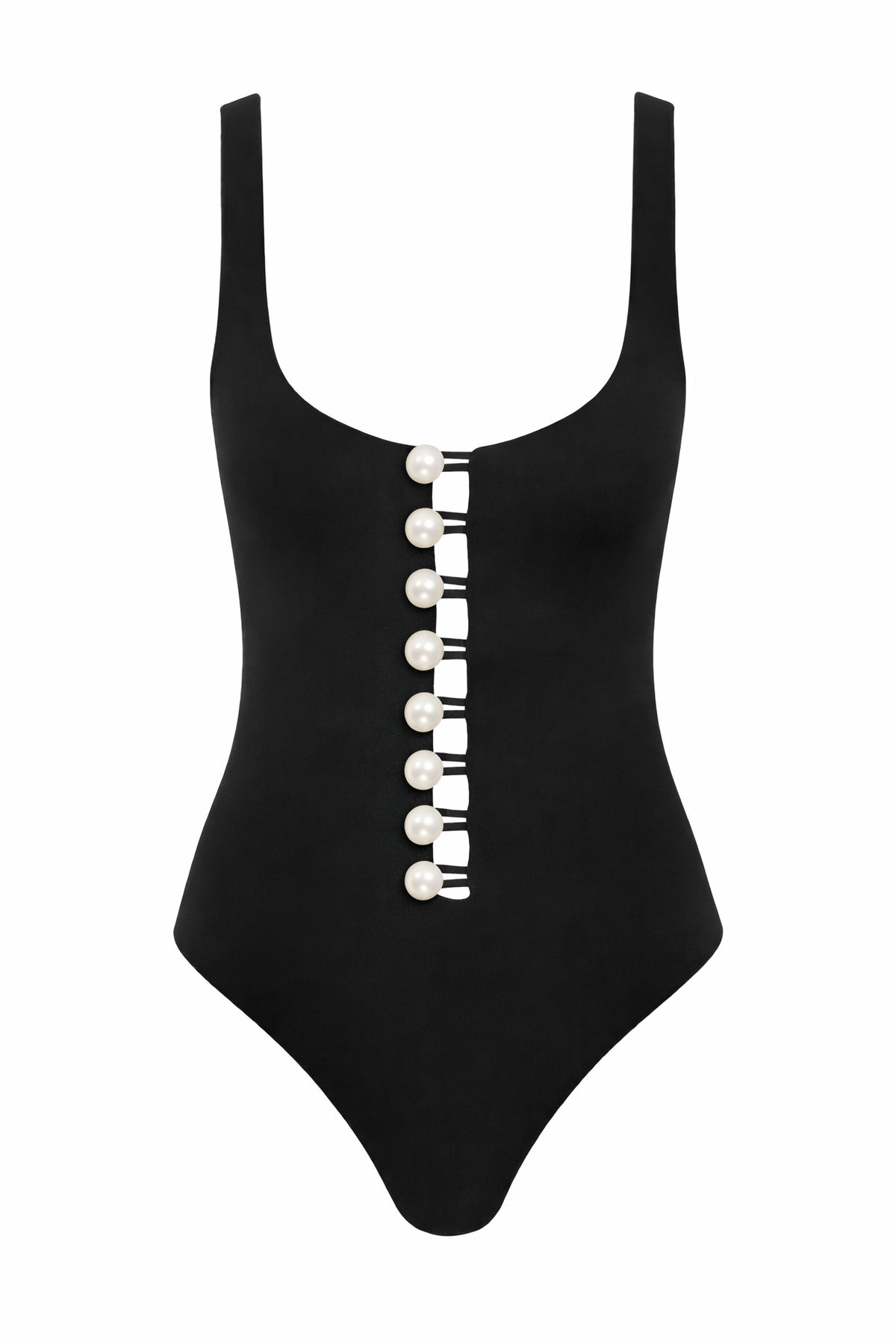 Faux-Pearl Button Embellished Be Happy - Black
