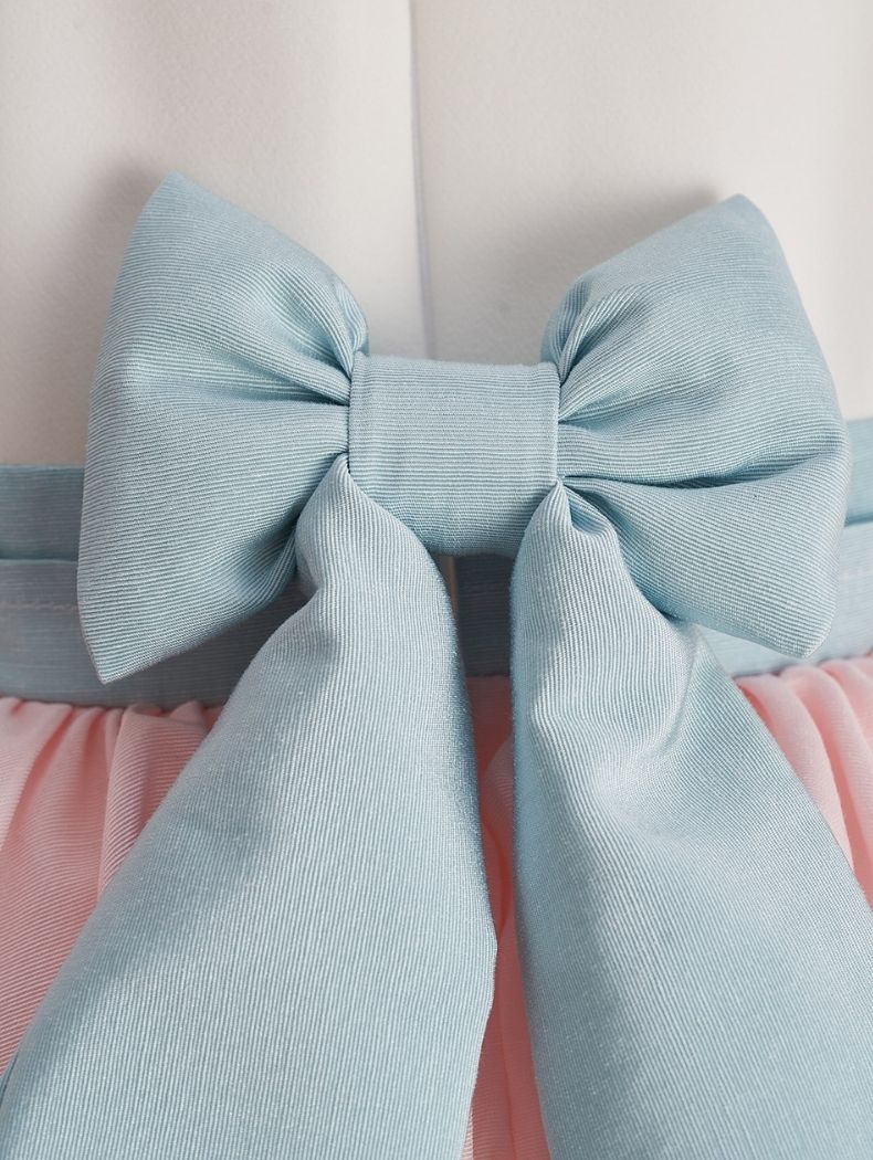 Embroidered Blue Pink Special Occasion Dress