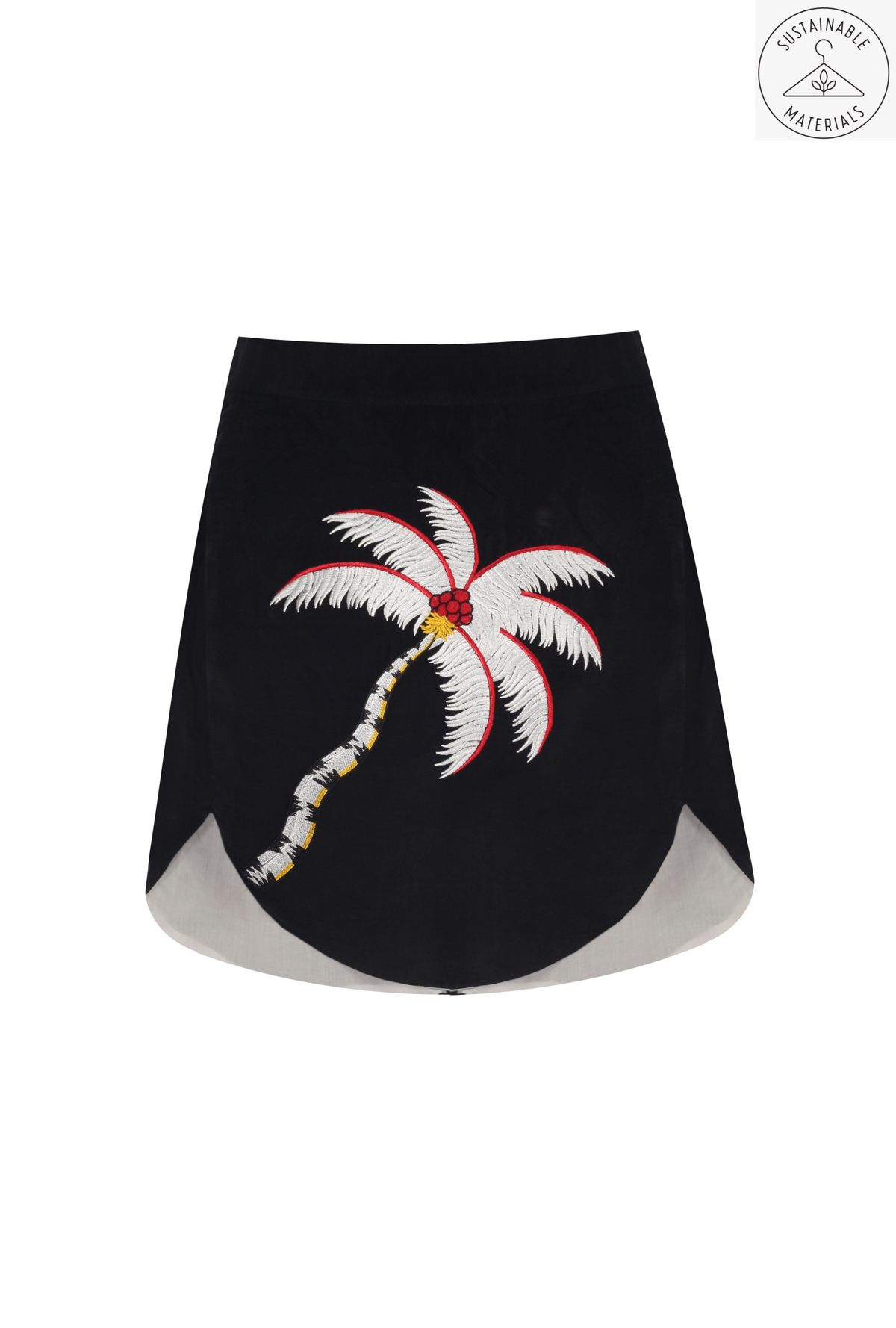 Palm Embroidery Skirt