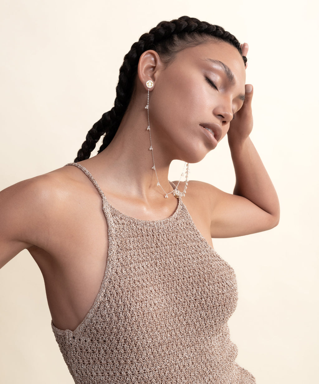 Sumerian Pearl Chain Earring - 5
