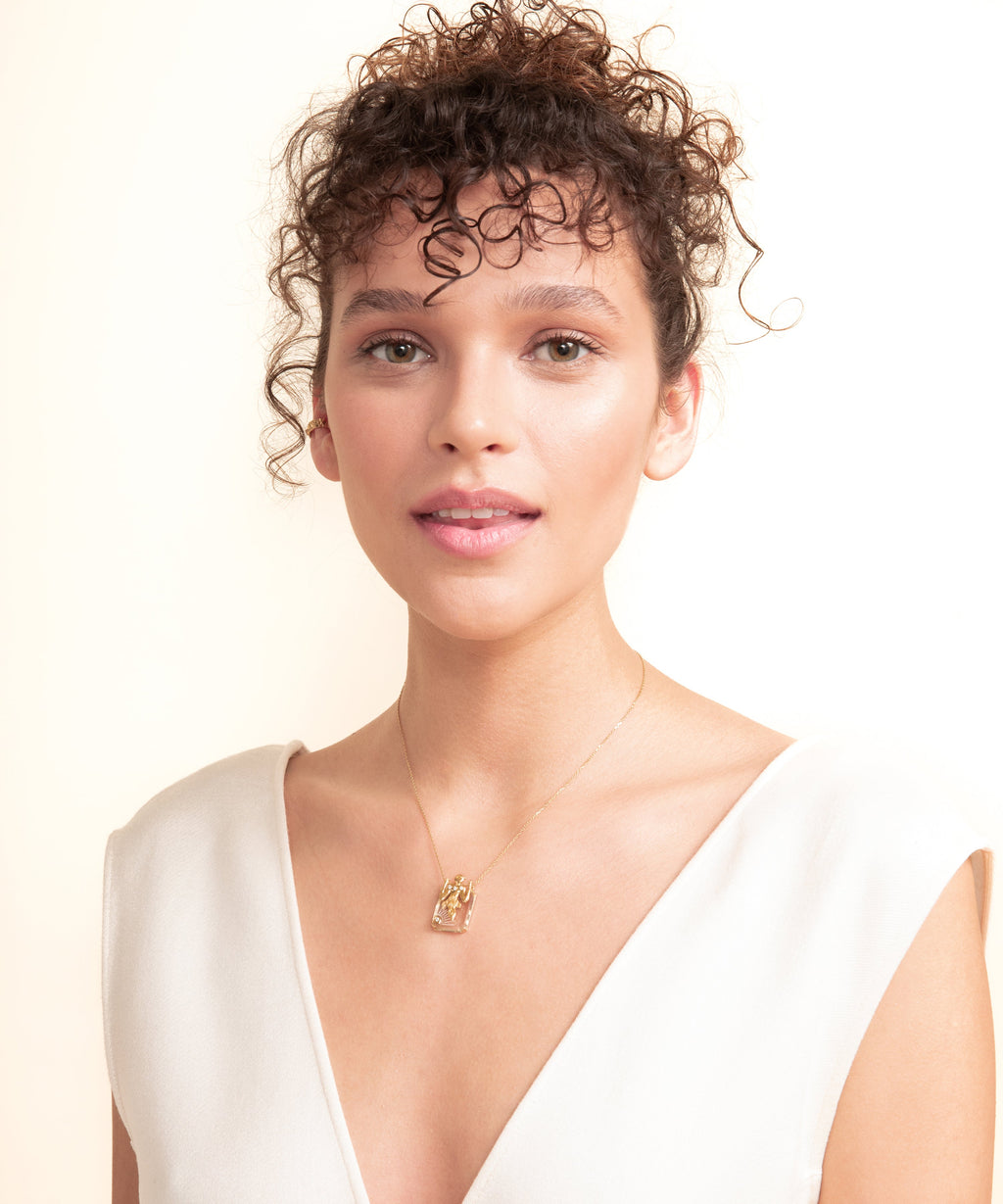Birdman Crystal Gold Small Necklace - 2