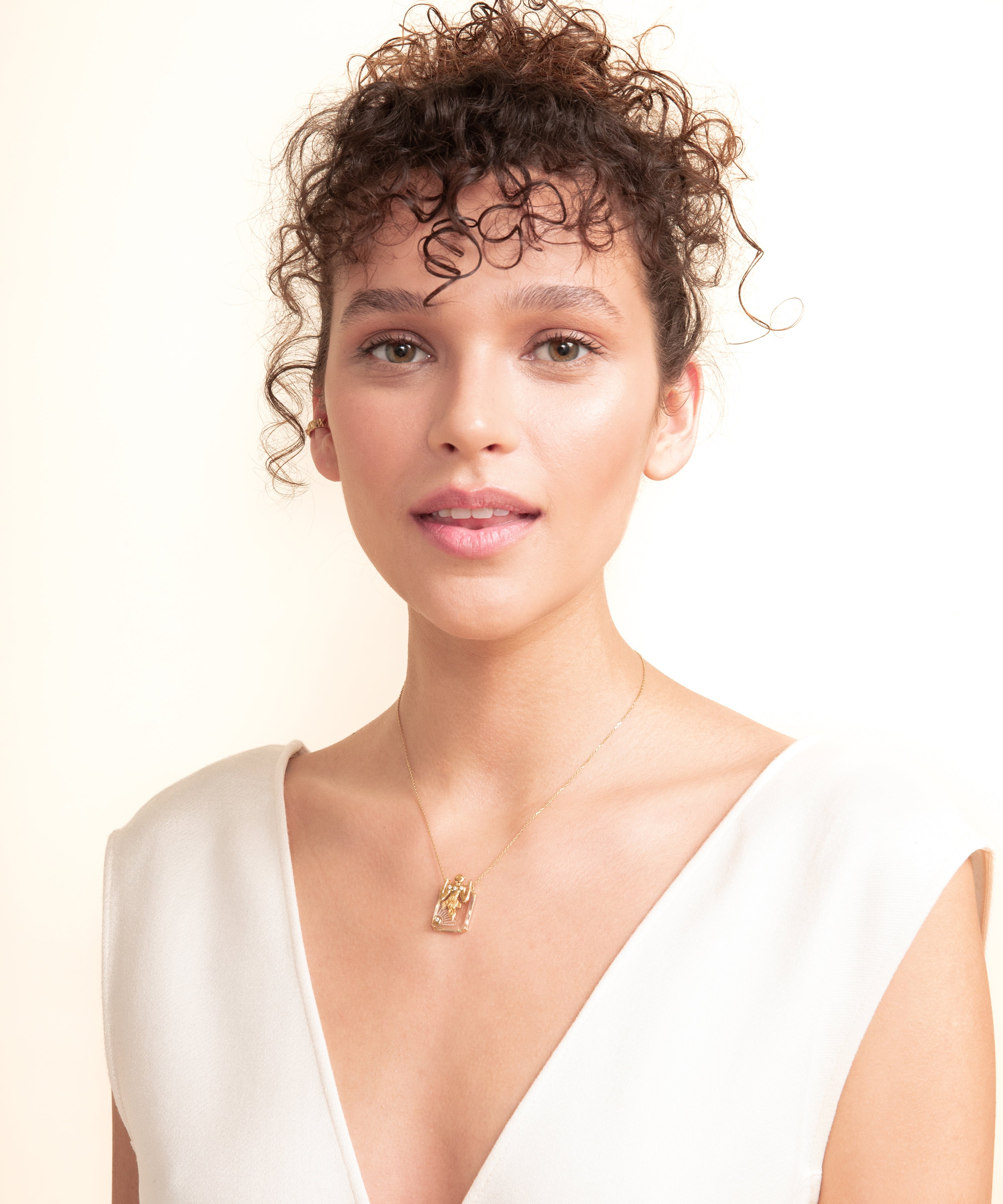 Birdman Crystal Gold Small Necklace - 2