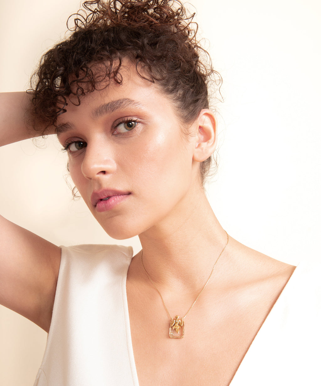 Birdman Crystal Gold Small Necklace - 3