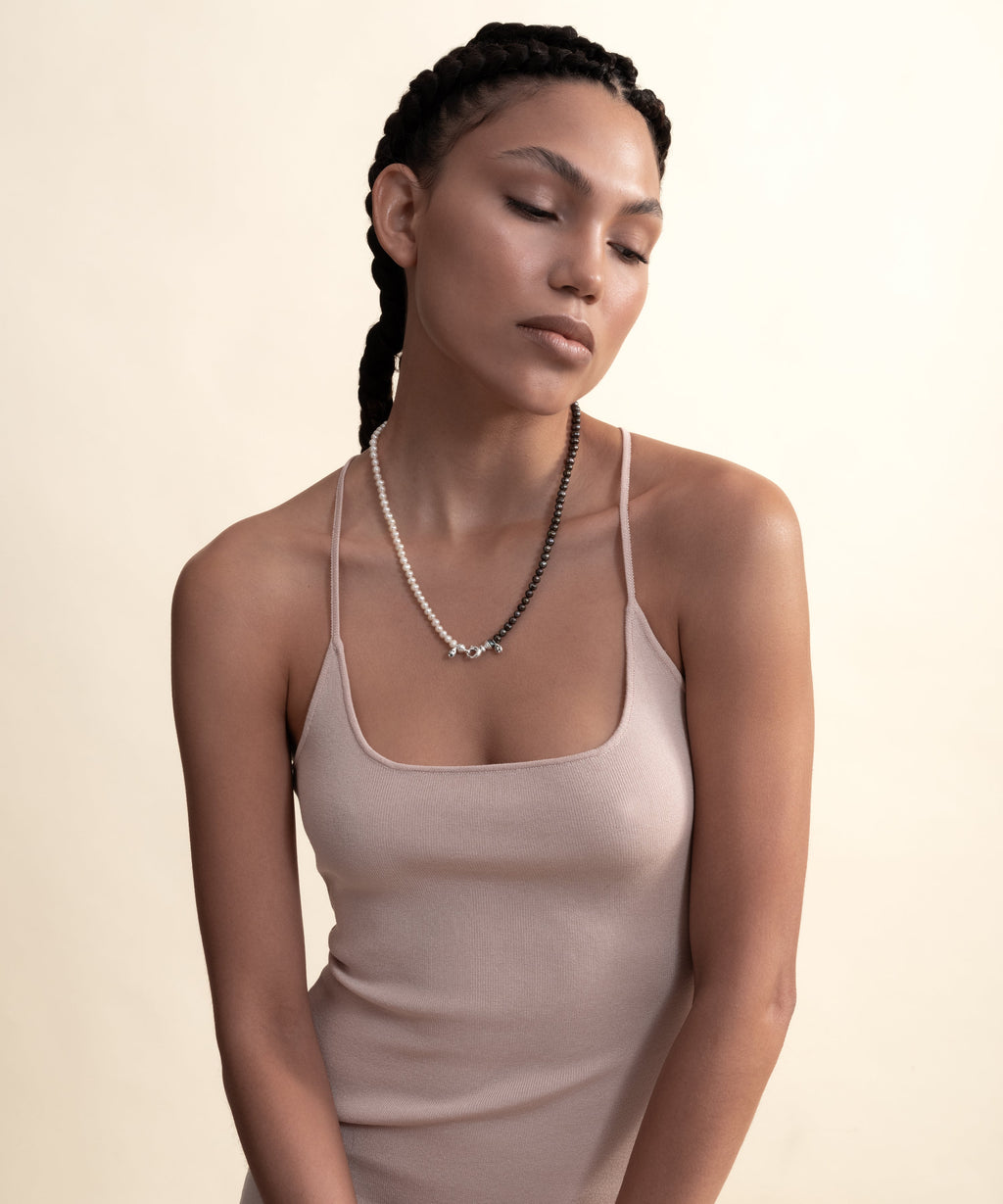 Sumerian Black & White Pearl Necklace - 2