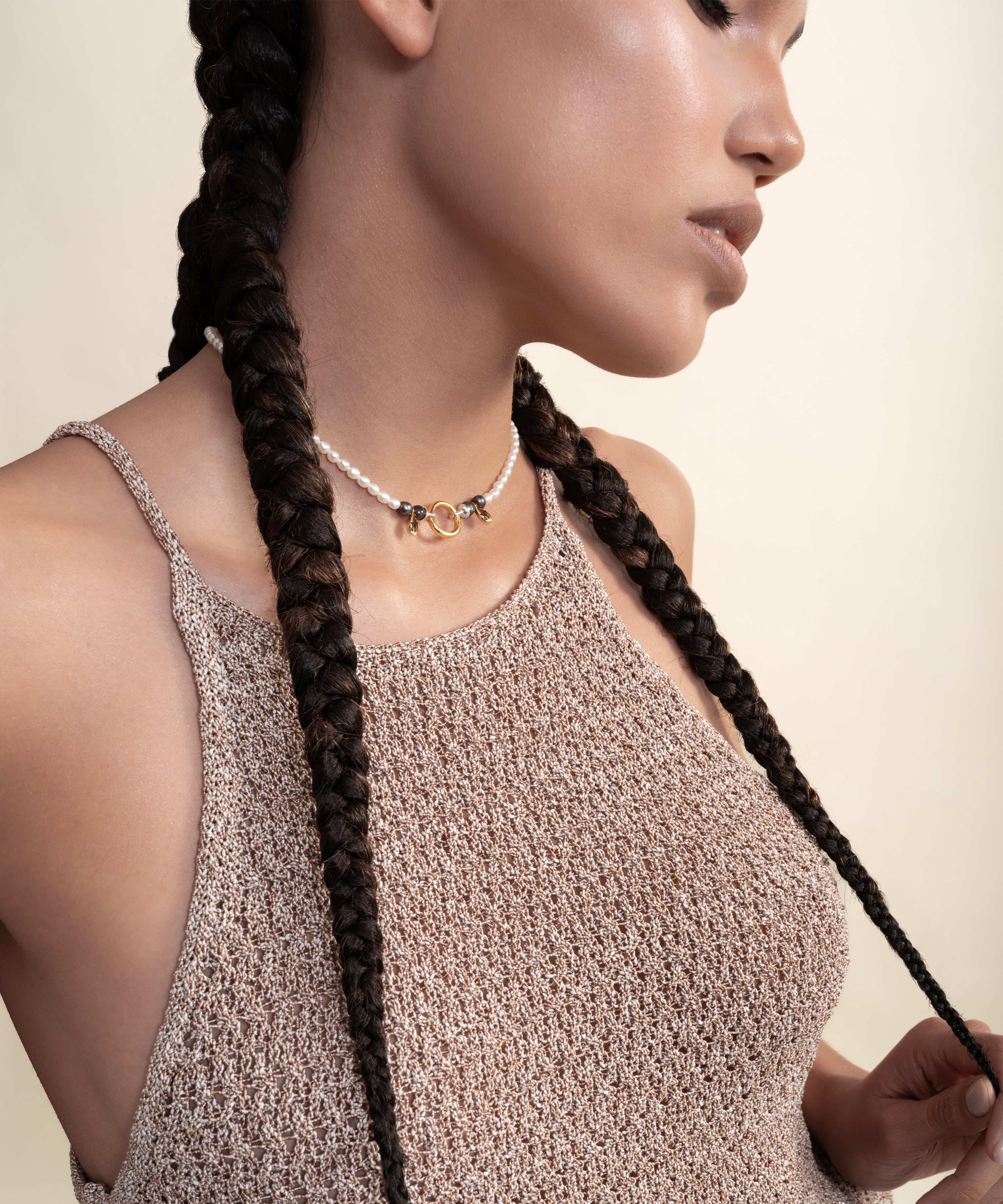 Sumerian White Pearl Necklace - 7