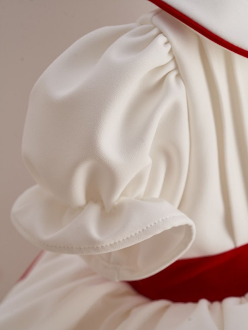 Cherry Embroidered White Birthday Dress