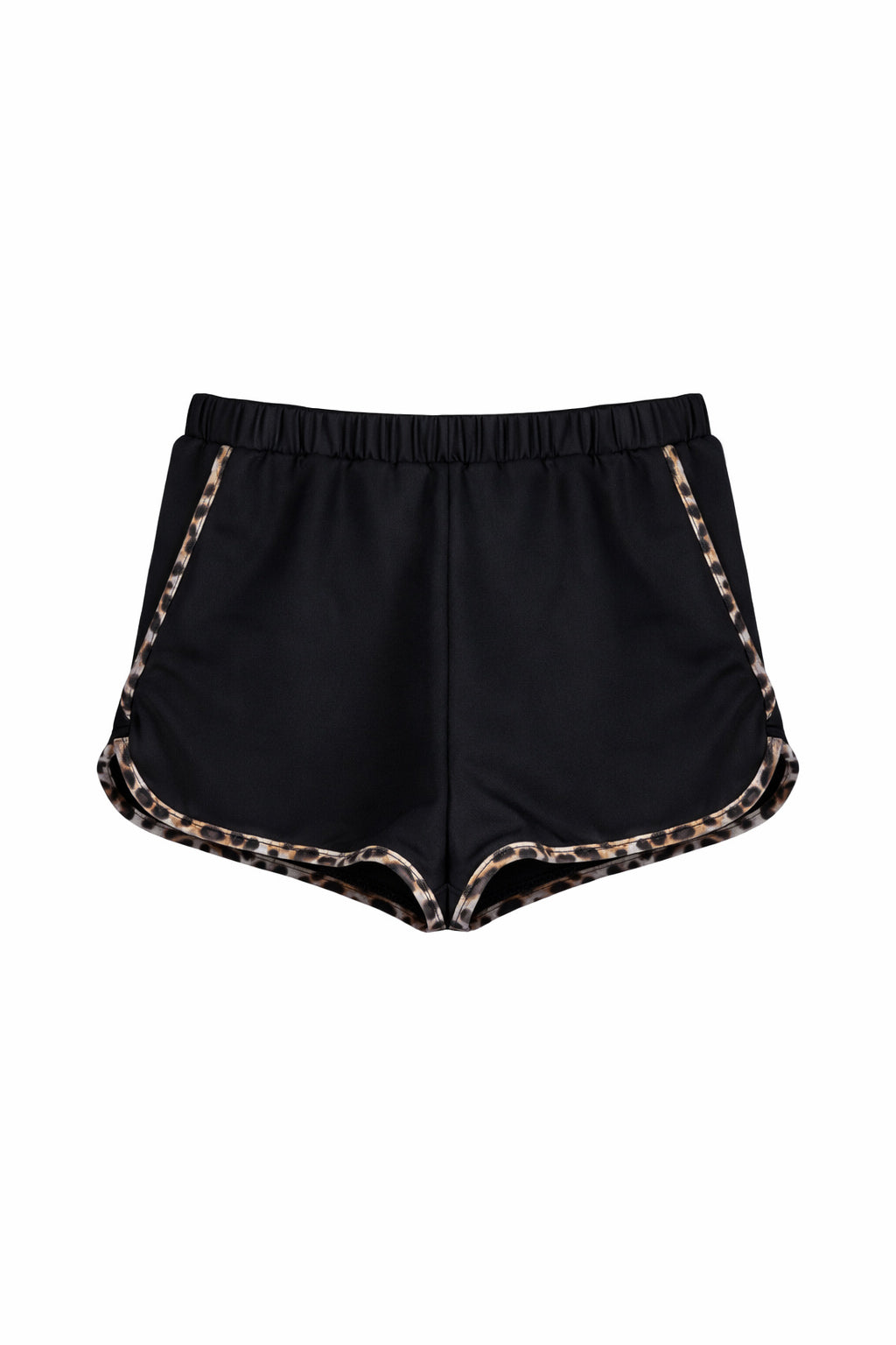 Contrast Trim Shorts - Leopard
