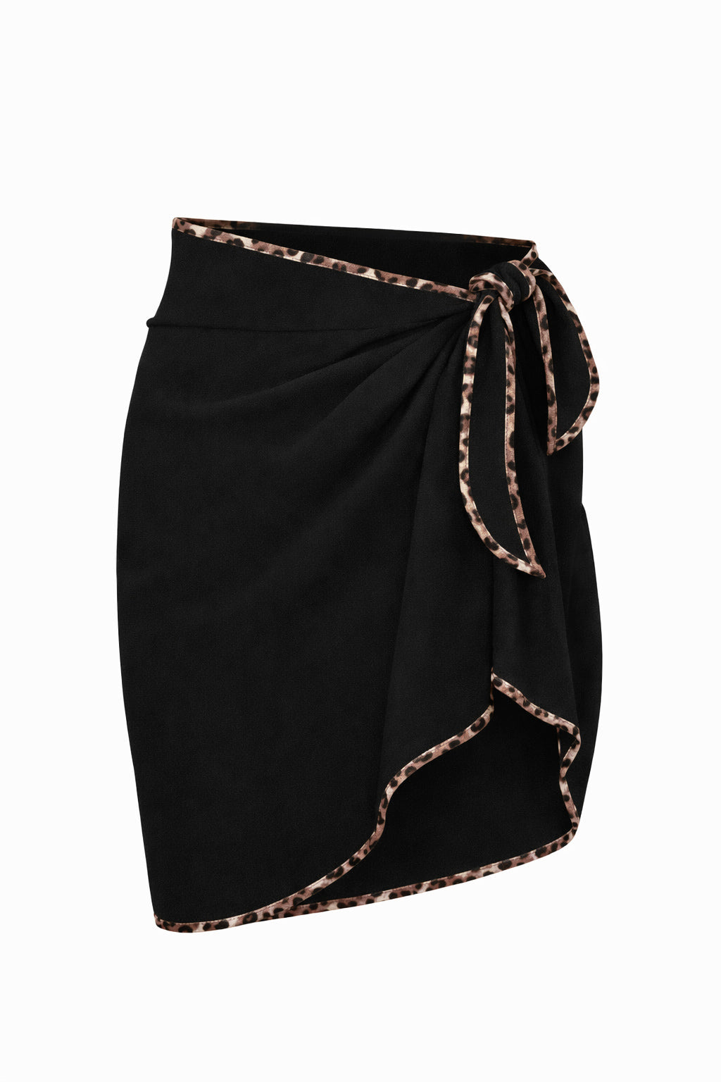 Contrast Trim Mini Pareo - Leopard