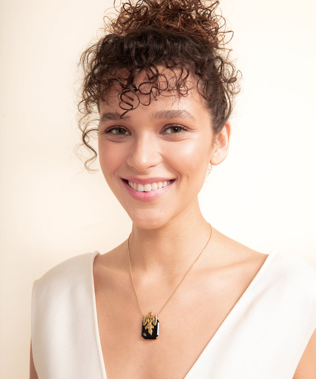 Birdman Onyx Gold Necklace - 2