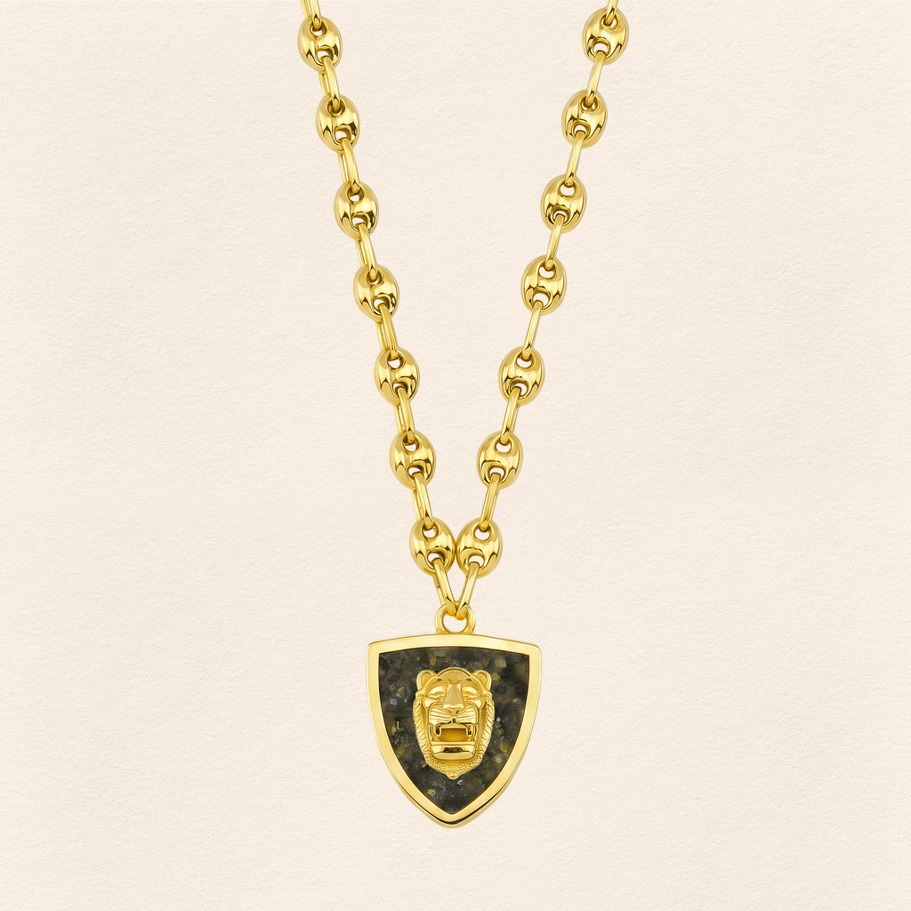 Assyrian Lion Azurite Necklace
