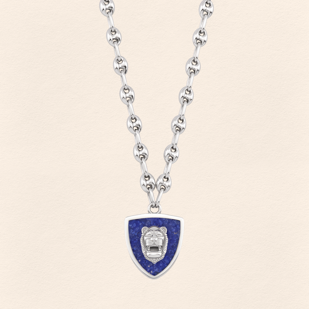 Assyrian Lion Lapis Necklace
