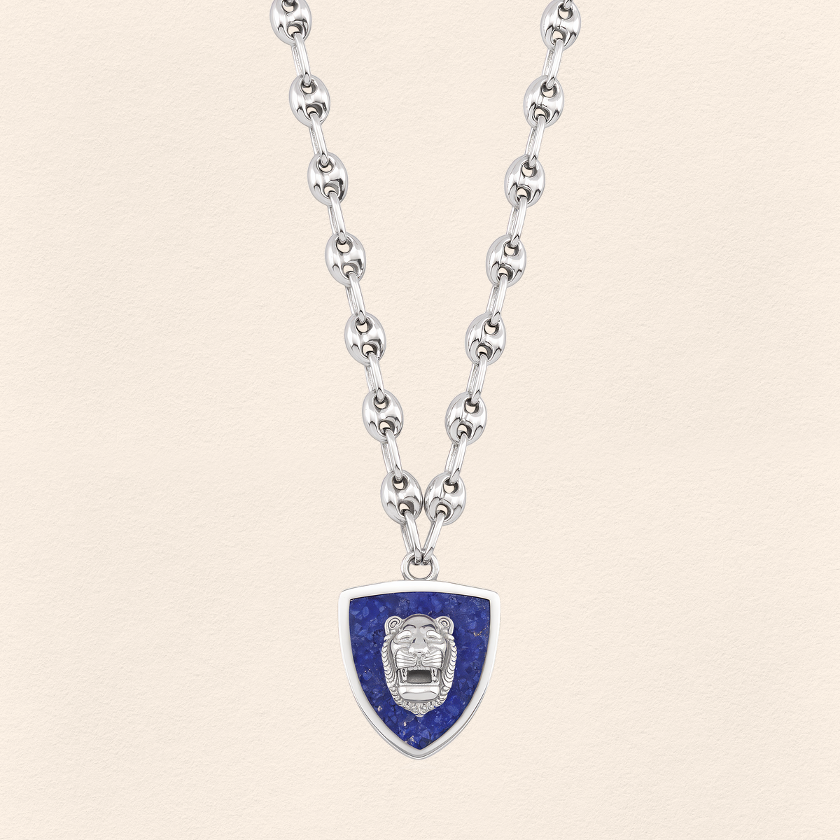Assyrian Lion Lapis Necklace