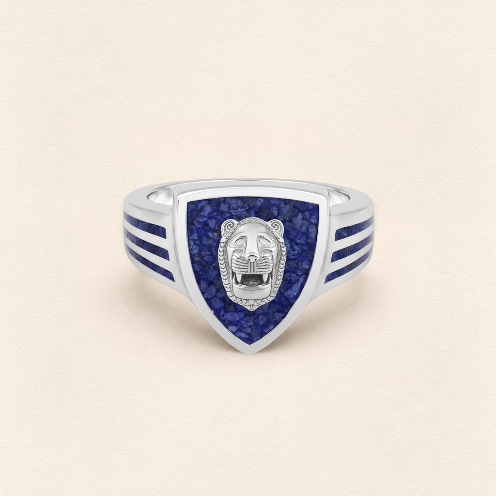 Assyrian Lion Lapis Ring