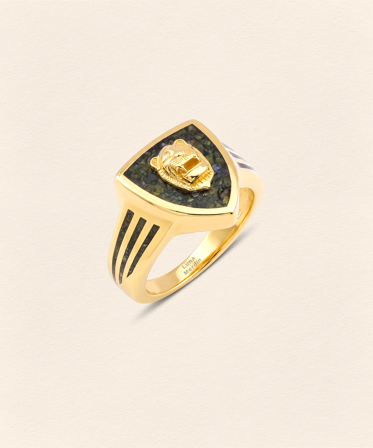 Assyrian Lion Azurite Ring - 2