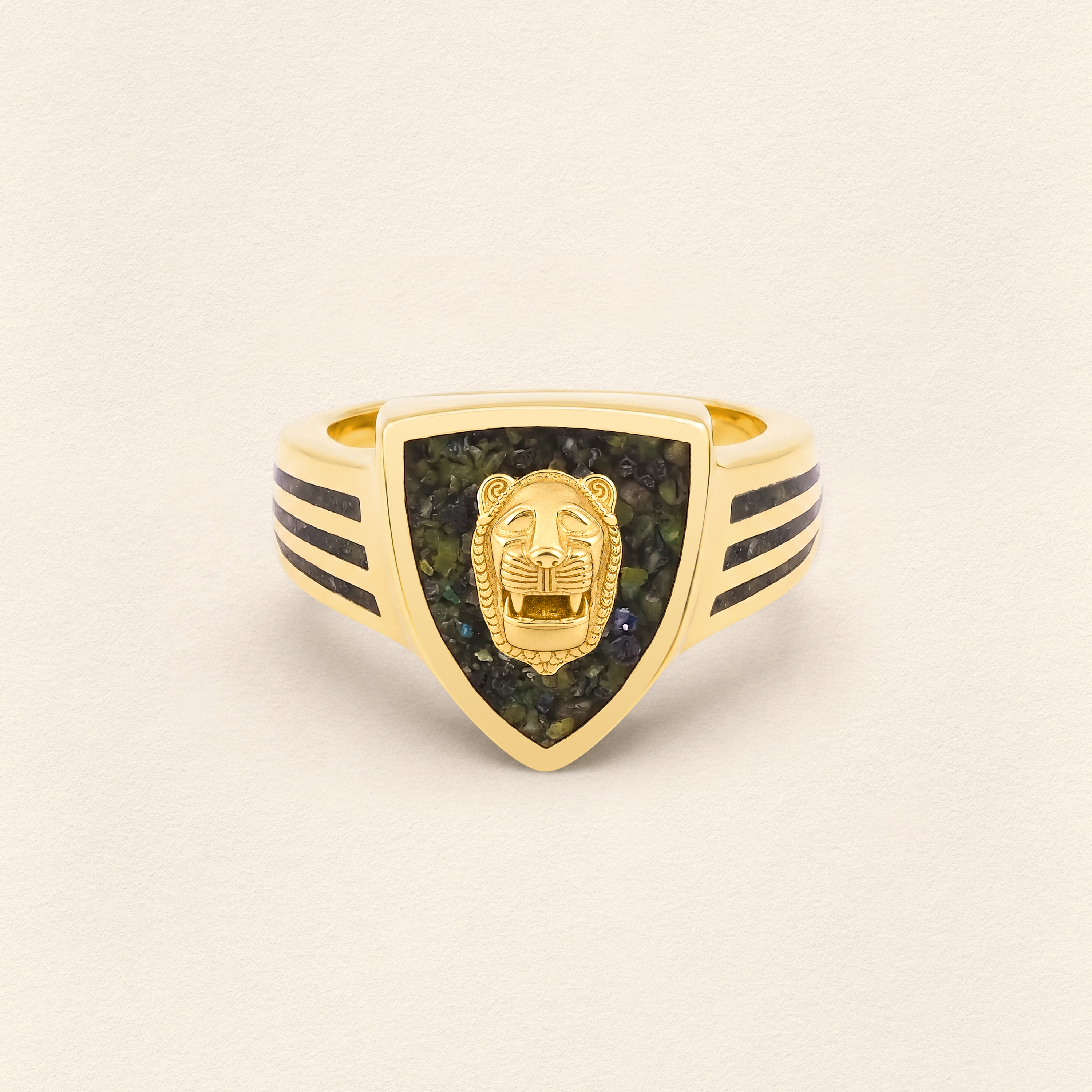 Assyrian Lion Azurite Ring
