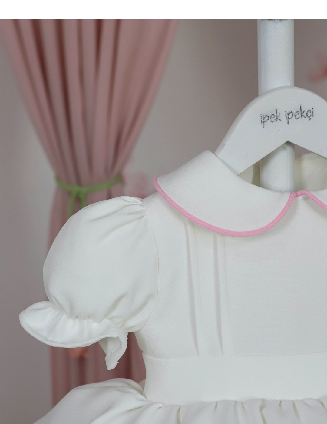 Pink Detail White Birthday Dress