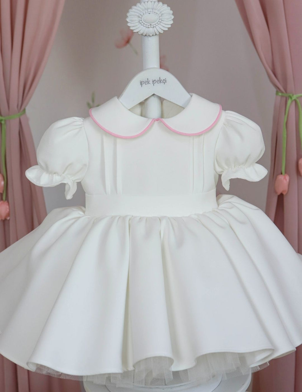 Pink Detail White Birthday Dress