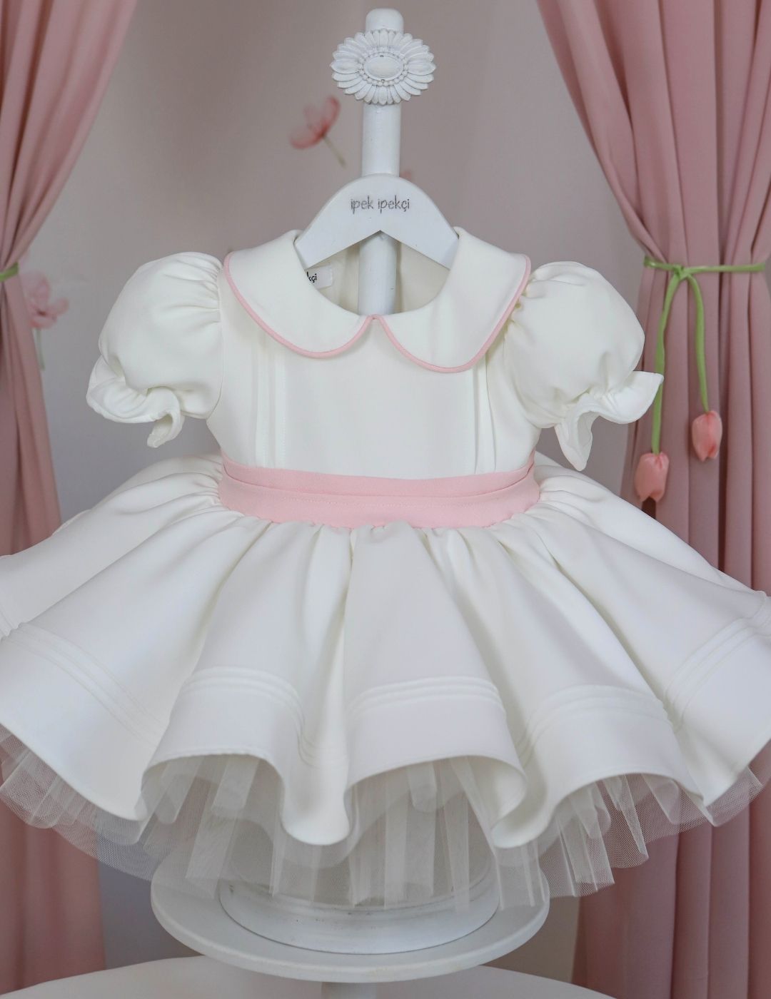 Pink Detail Ribbed Birthday Dress