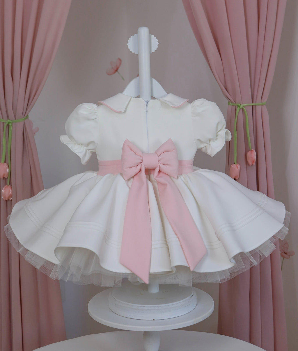 Pink Detail Ribbed Birthday Dress
