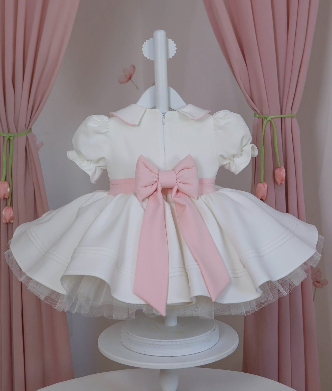 Pink Detail Ribbed Birthday Dress