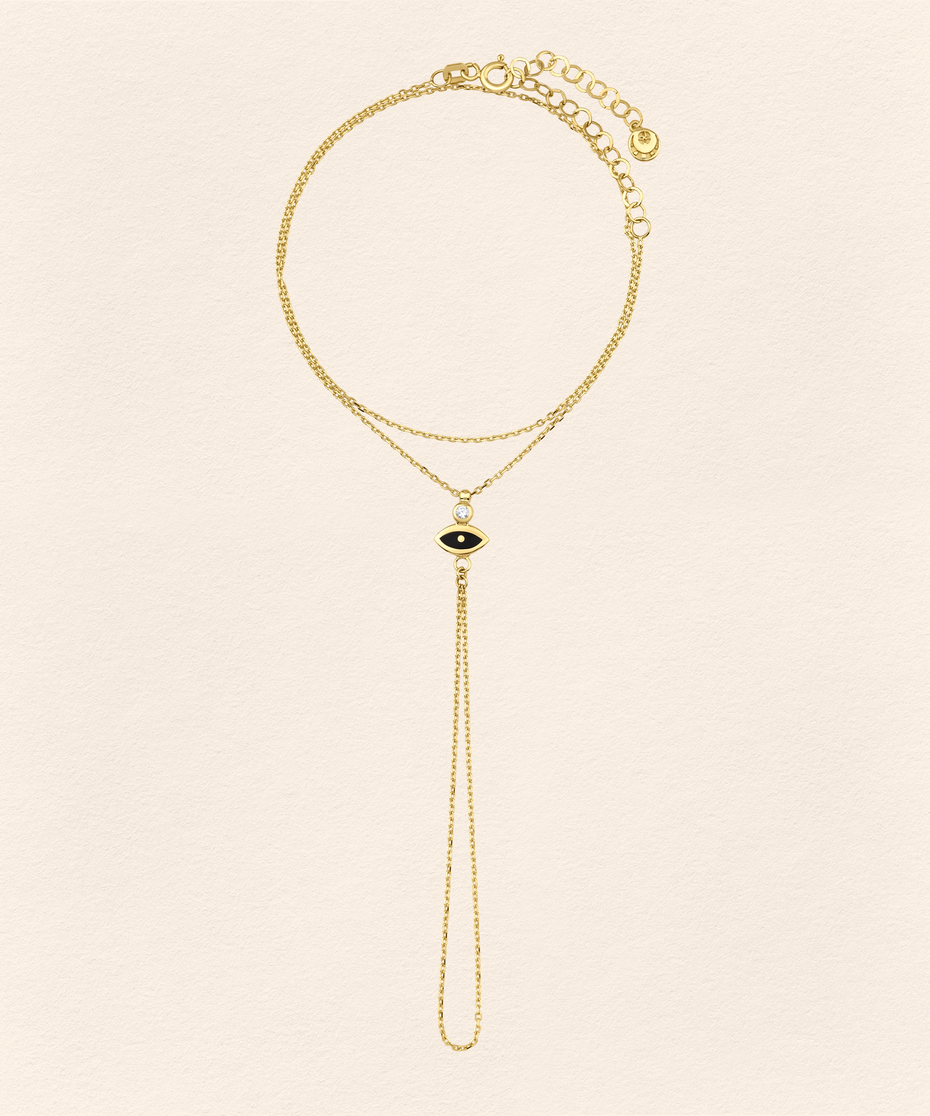 Eye Diamond Gold Finger Bracelet - 3