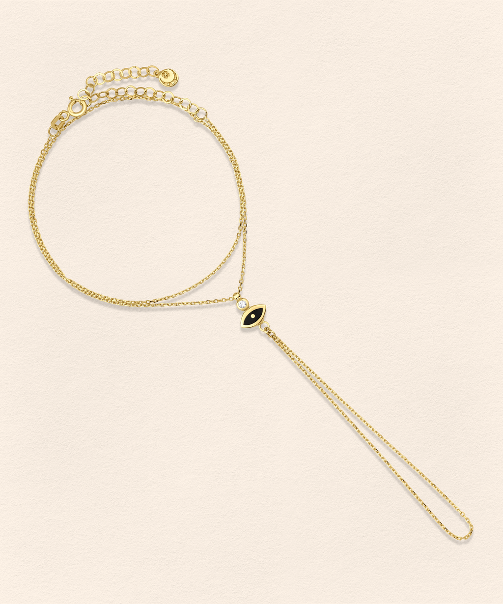 Eye Diamond Gold Finger Bracelet - 5
