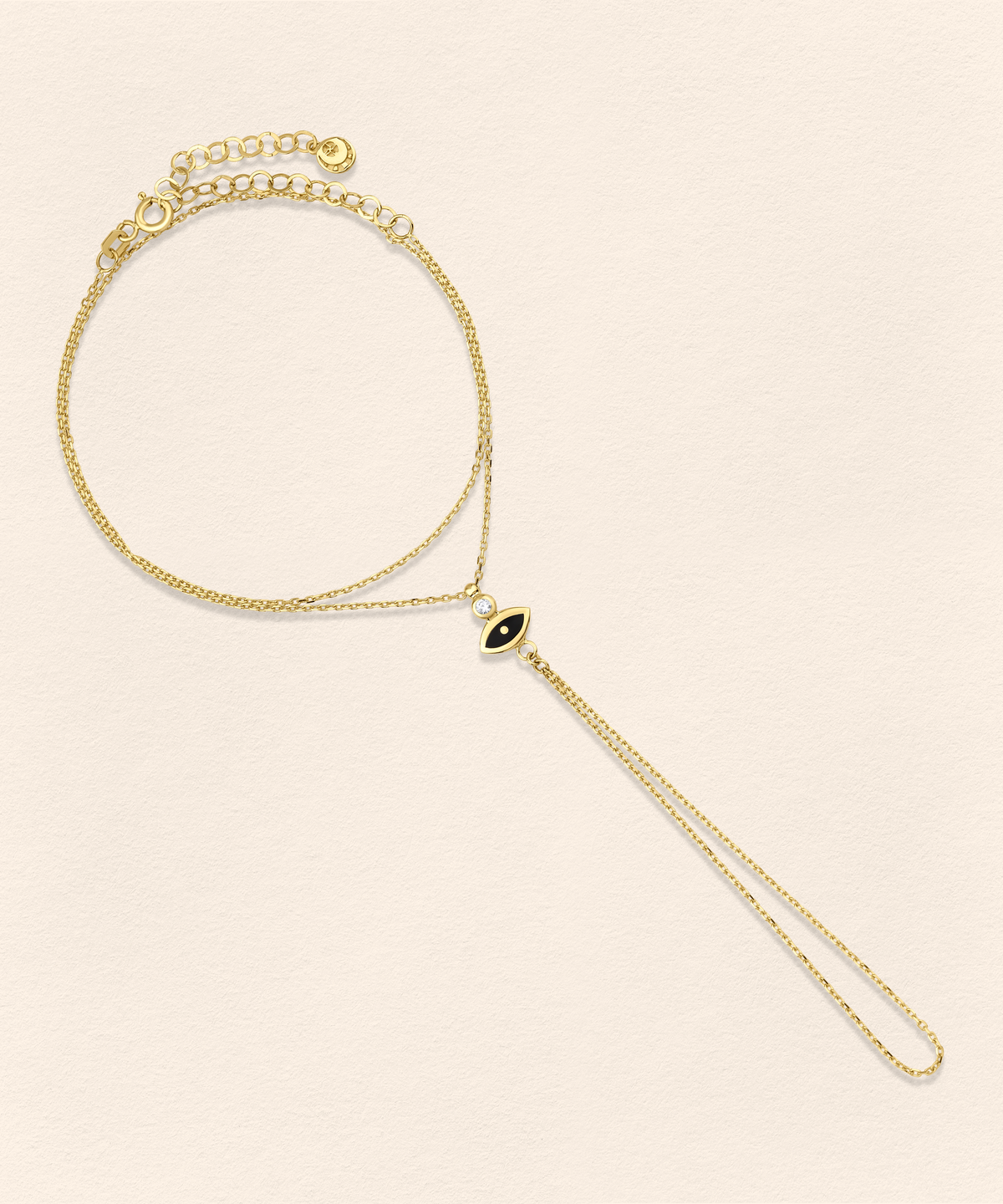 Eye Diamond Gold Finger Bracelet - 5