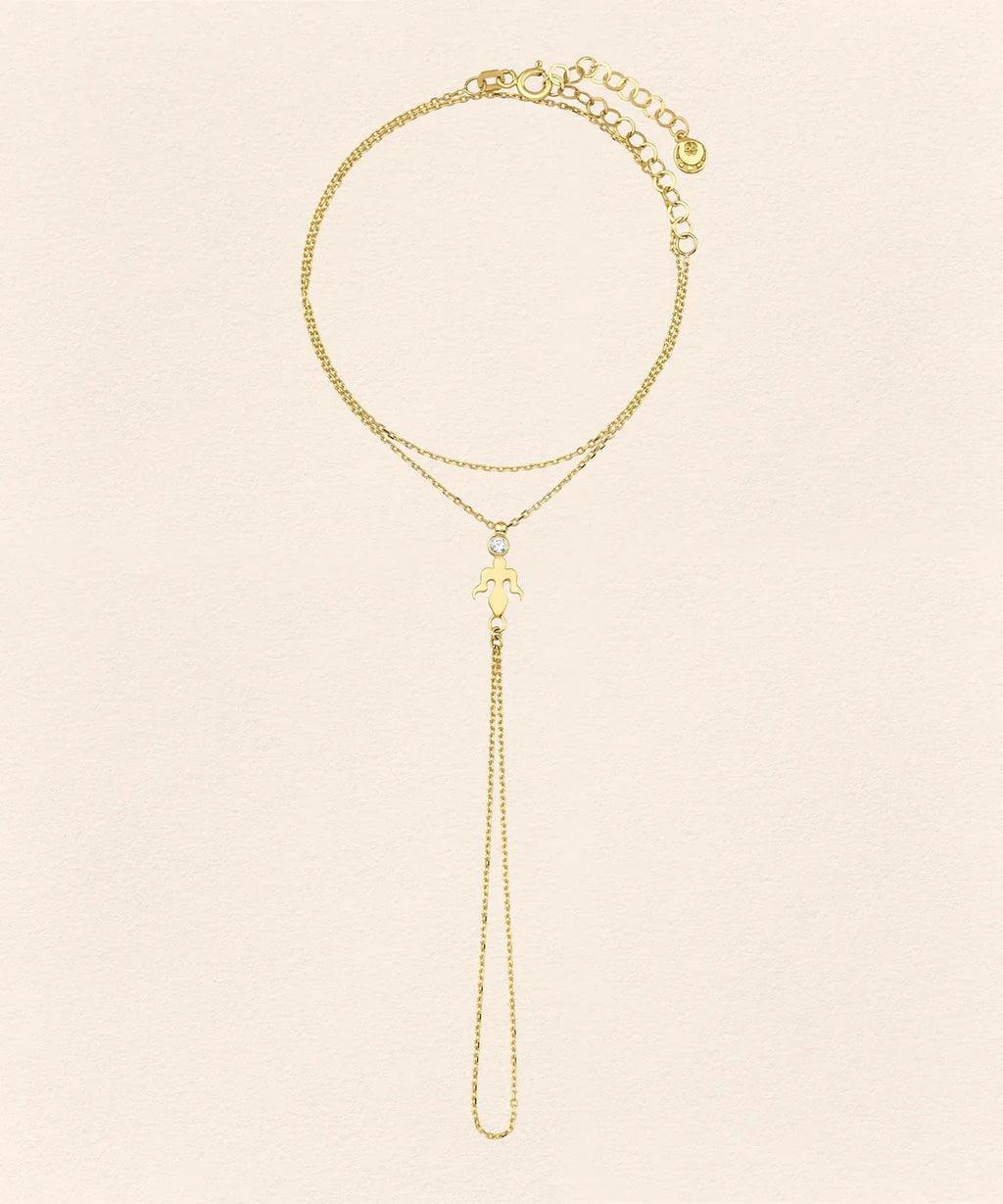 Alka Diamond Gold Finger Bracelet - 3