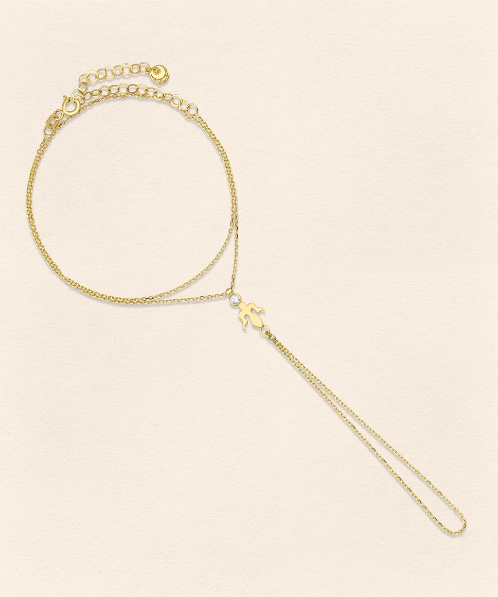 Alka Diamond Gold Finger Bracelet - 5